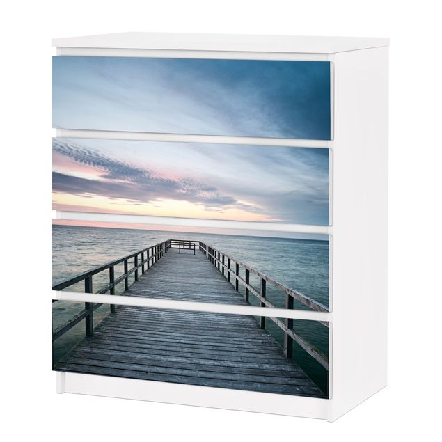 Adhesive film for furniture IKEA - Malm chest of 4x drawers - Landing Bridge Boardwalk