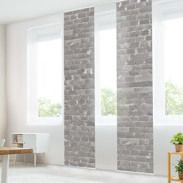 Sliding panel curtains set - Concrete Brick