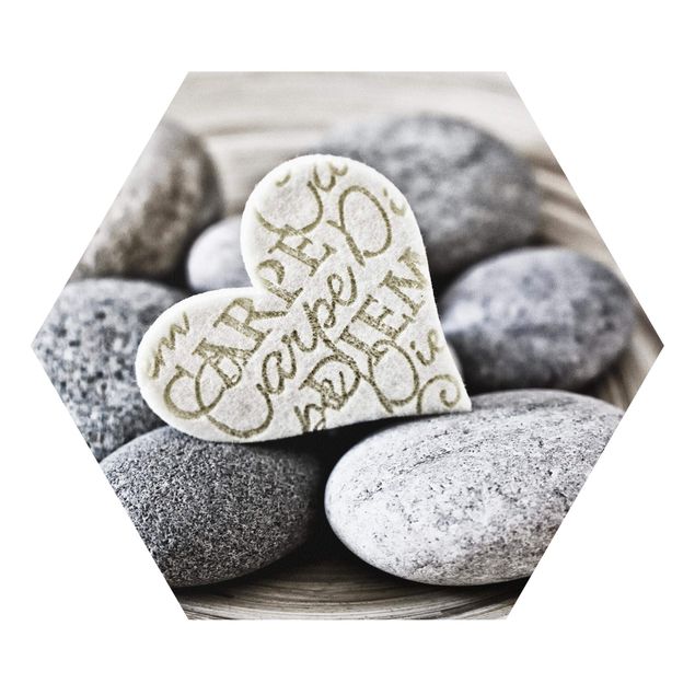 Hexagon Picture Forex - Carpe Diem Heart With Stones