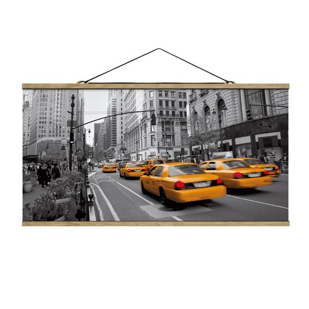 Fabric print with poster hangers - New York, New York!