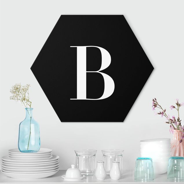 Alu-Dibond hexagon - Letter Serif Black B