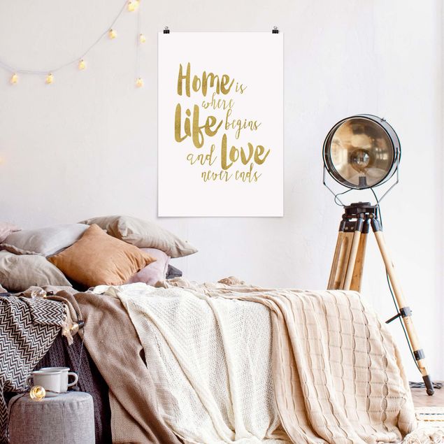 Poster - Home Is Where Life Begins Gold