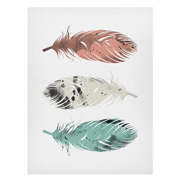 Magnetic memo board - Feathers Pastel