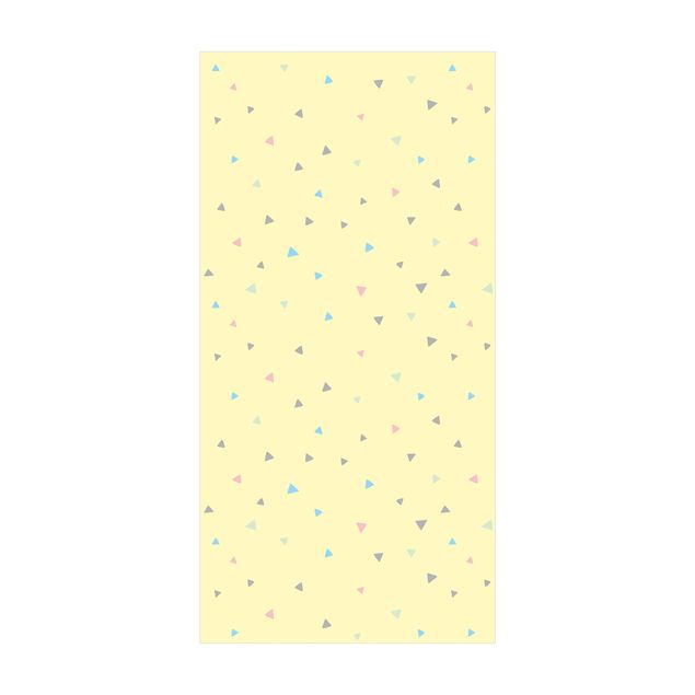 Large rugs Colourful Drawn Pastel Triangles On Yellow