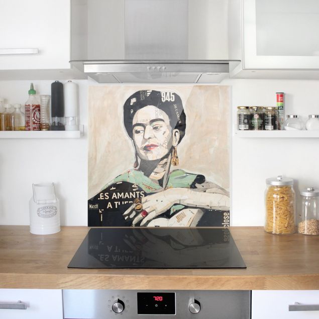 Glass splashback kitchen Frida Kahlo - Collage No.4
