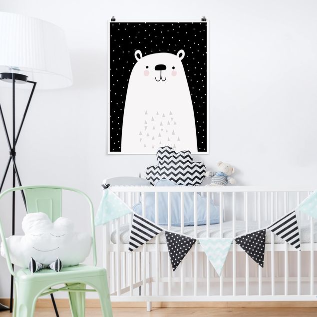 Poster kids room - Zoo With Patterns - Polar Bear