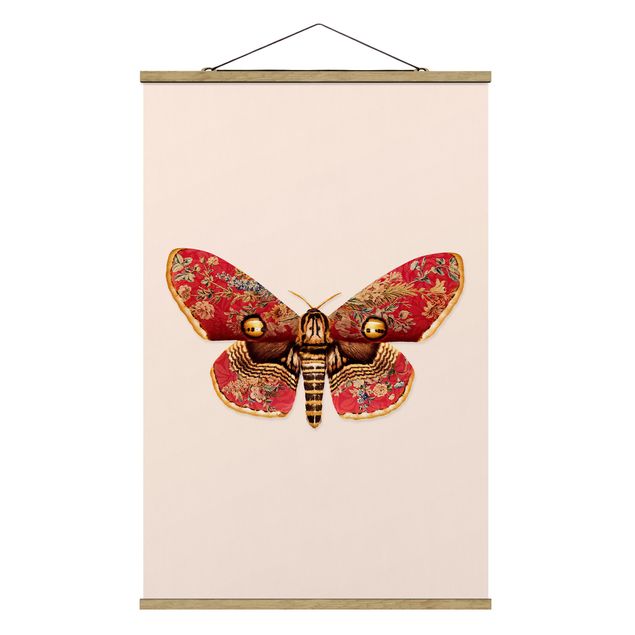 Fabric print with poster hangers - Vintage Moth