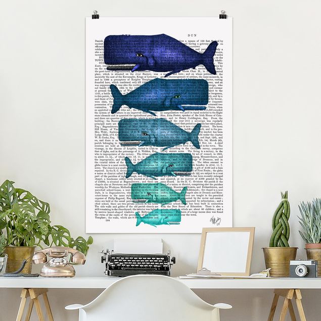 Poster quote - Animal Reading - Whale Family