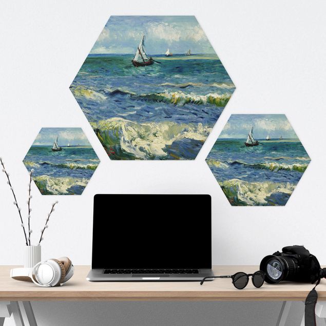 Alu-Dibond hexagon - Vincent Van Gogh - Seascape Near Les Saintes-Maries-De-La-Mer