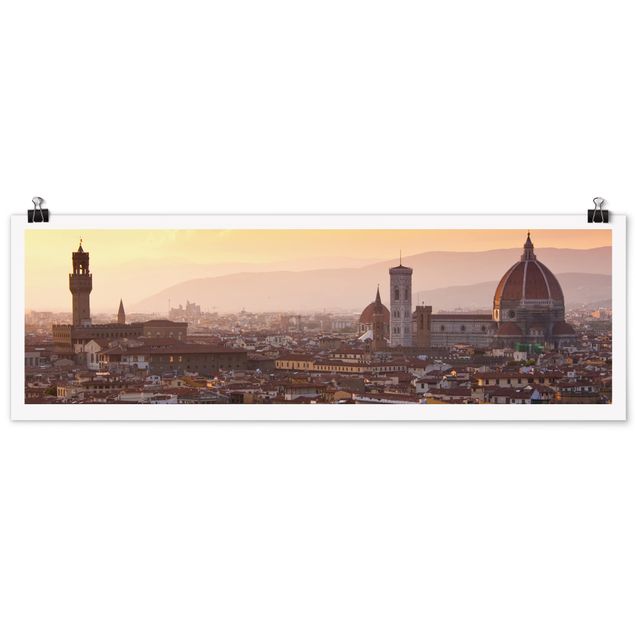 Panoramic poster architecture & skyline - Florence