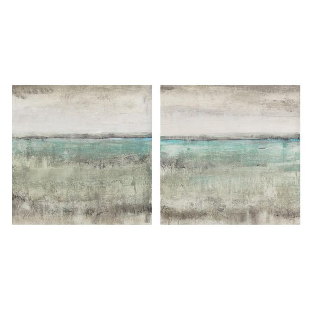 Print on canvas - Horizon Over Turquoise Set I