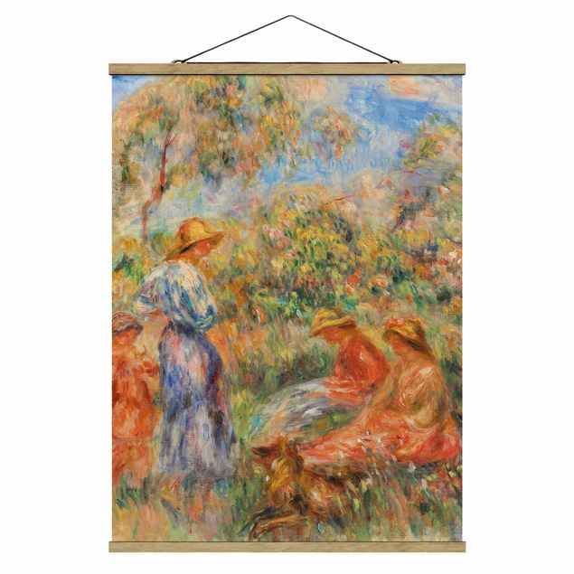 Fabric print with poster hangers - Auguste Renoir - Three Women and Child in a Landscape
