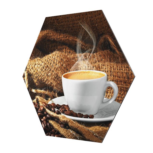 Alu-Dibond hexagon - Morning Coffee