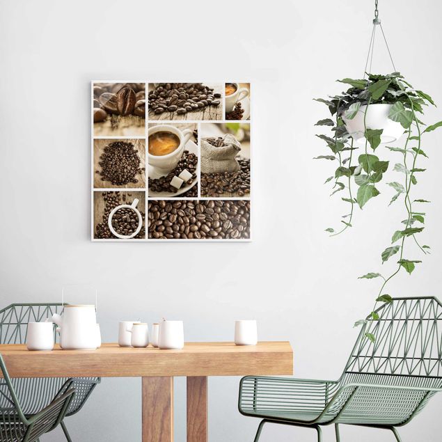 Glass print - Coffee Collage