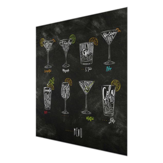 Glass print - Cocktail Menu