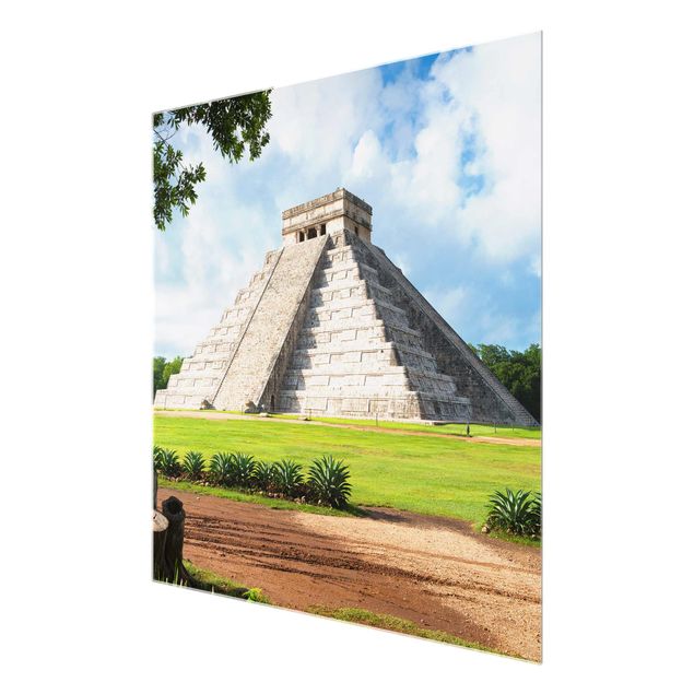 Glass print - El Castillo Pyramid