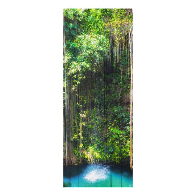 Glass print - Hanging Roots Of Ik-Kil Cenote