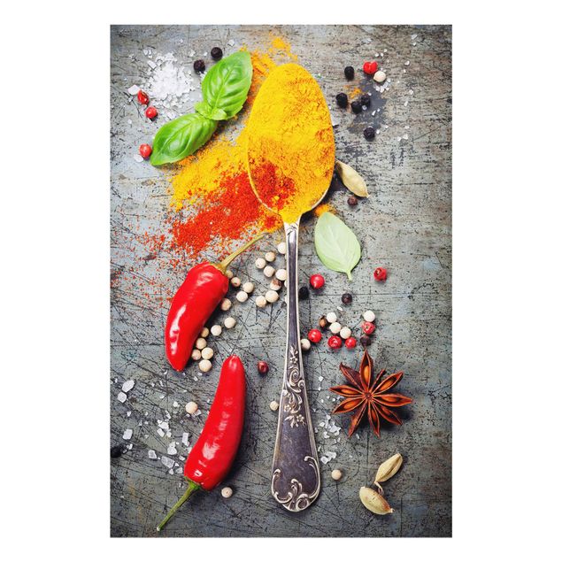 Glass print - Spoon With Spices