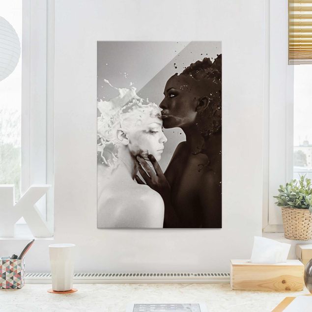 Glass print - Milk & Coffee Kiss