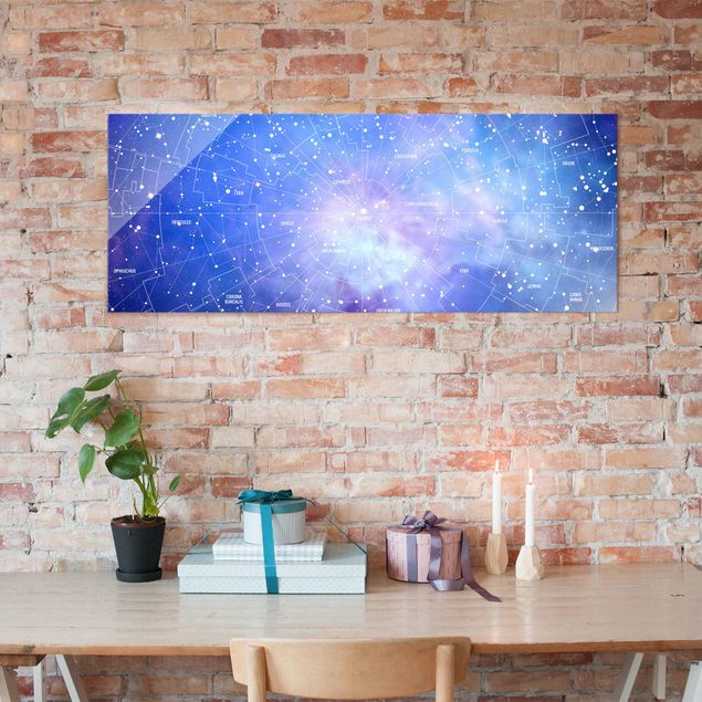 Glass print - Stelar Constellation Star Chart