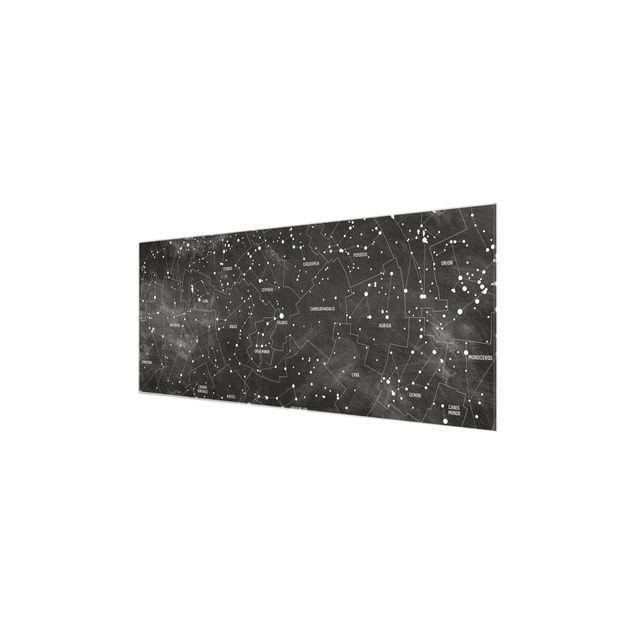 Glass print - Map Of Constellations Blackboard Look