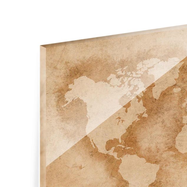Glass print - Antique World Map