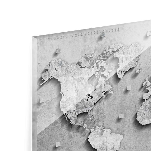 Glass print - Concrete World Map