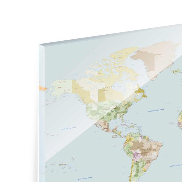 Glass print - Political World Map