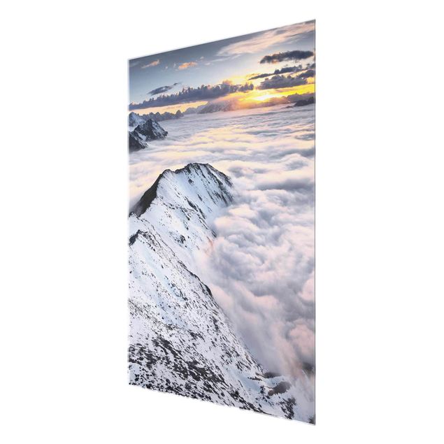 Glass print - View Of Clouds And Mountains