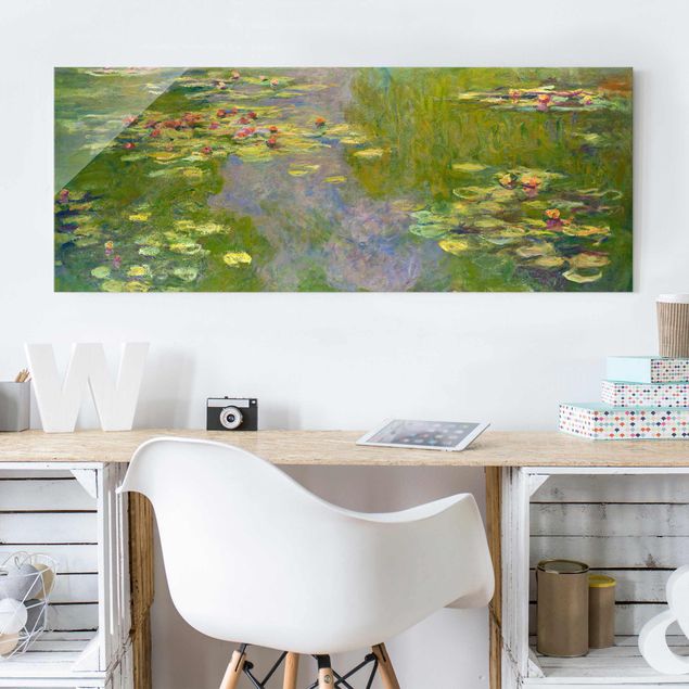 Glass print - Claude Monet - Green Waterlilies