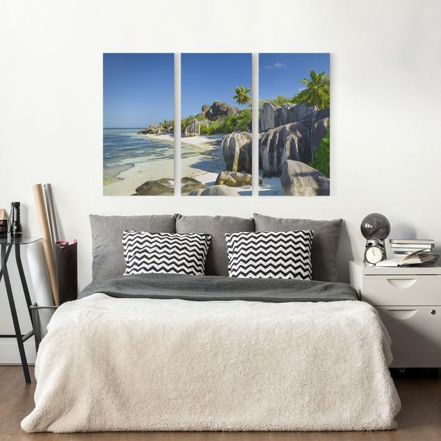 Print on canvas 3 parts - Dream Beach Seychelles