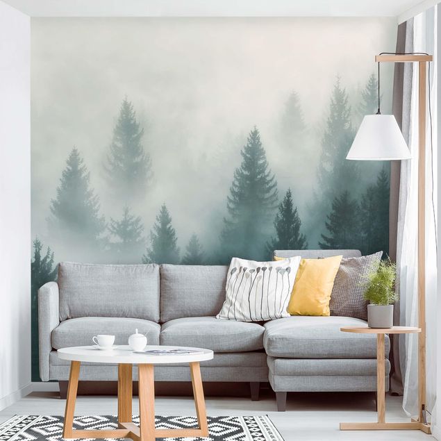 Wallpaper landscape - Coniferous Forest In Fog