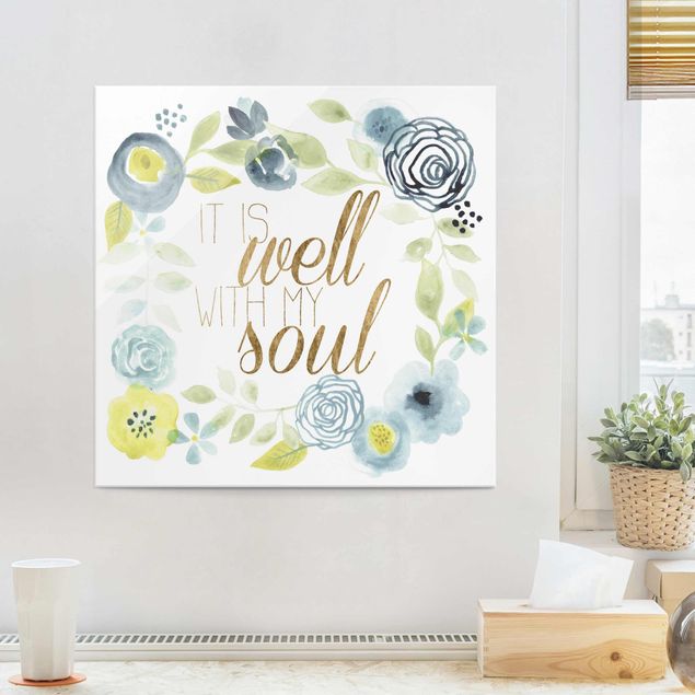 Magnettafel Glas Garland With Saying - Soul