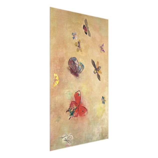 Glass print - Odilon Redon - Colourful Butterflies
