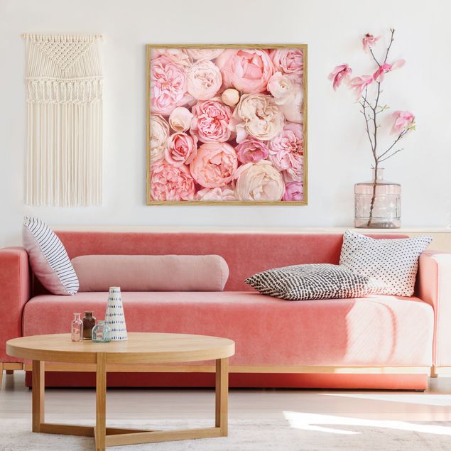 Framed poster - Roses Rosé Coral Shabby