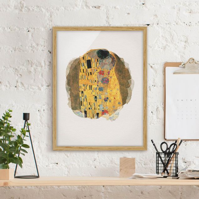 Framed poster - WaterColours - Gustav Klimt - The Kiss