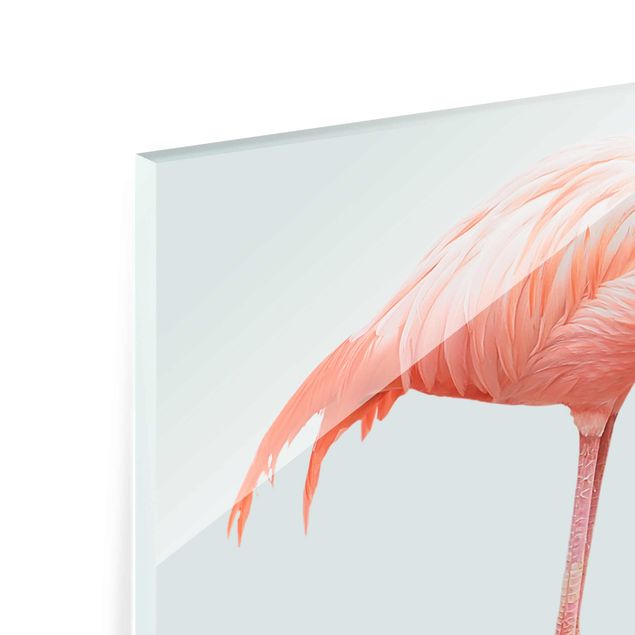 Glass print - Flamingo With High Heels