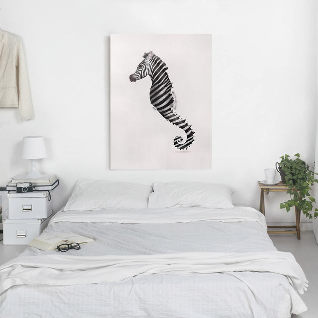 Canvas print - Seahorse With Zebra Stripes