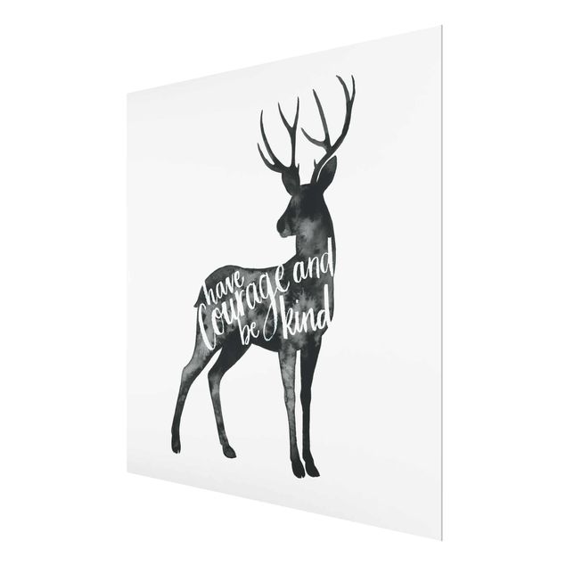 Glass print - Animals With Wisdom - Hirsch