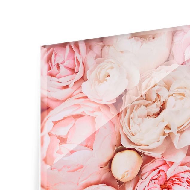 Glass print - Roses Rosé Coral Shabby