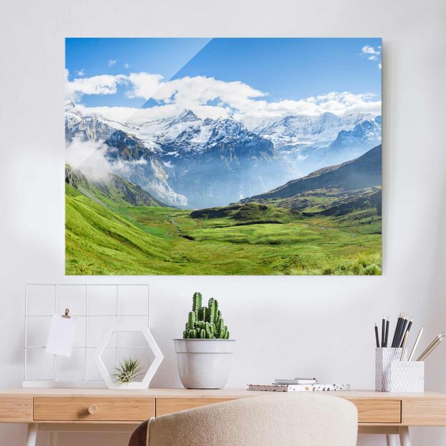 Glas Magnettafel Swiss Alpine Panorama