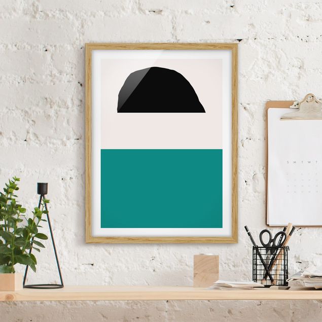 Framed poster - Line Art Abstract Shapes