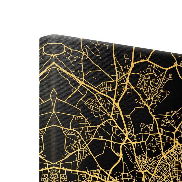 Canvas print gold - Hamburg City Map - Classic Black