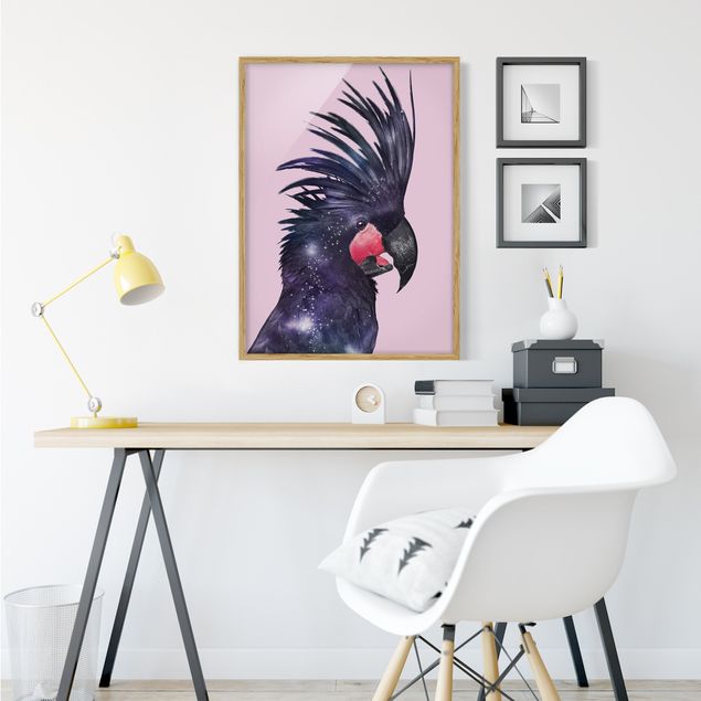 Framed poster - Cockatoo With Galaxy