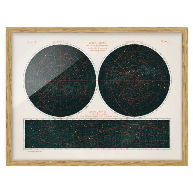 Framed poster - Vintage Illustration Constellations