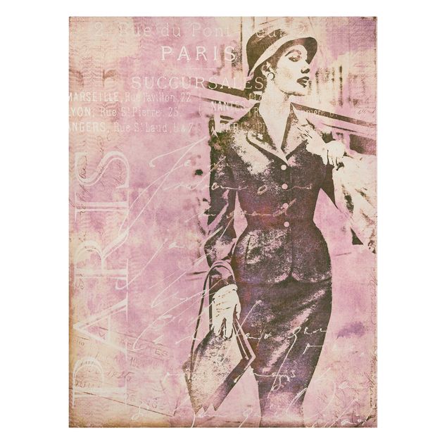 Print on canvas - Vintage Collage - Parisienne