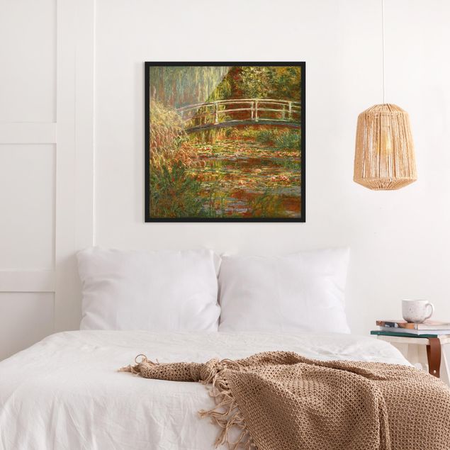 Framed poster - Claude Monet - Waterlily Pond And Japanese Bridge (Harmony In Pink)