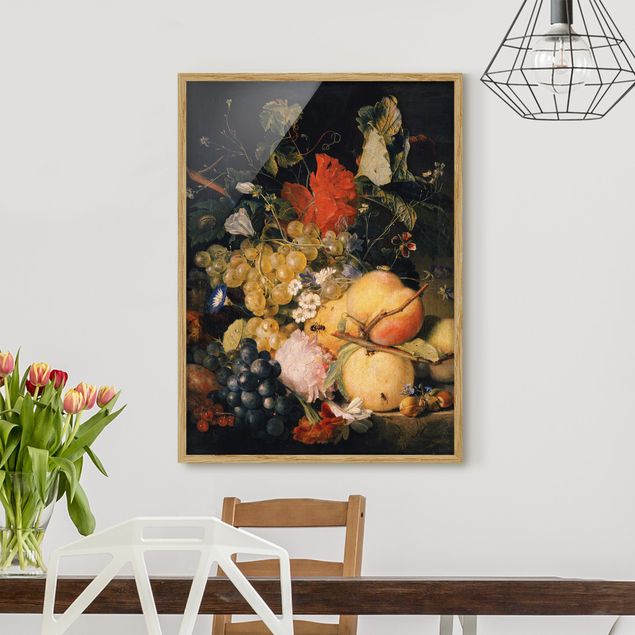 Framed poster - Jan van Huysum - Fruits, Flowers and Insects