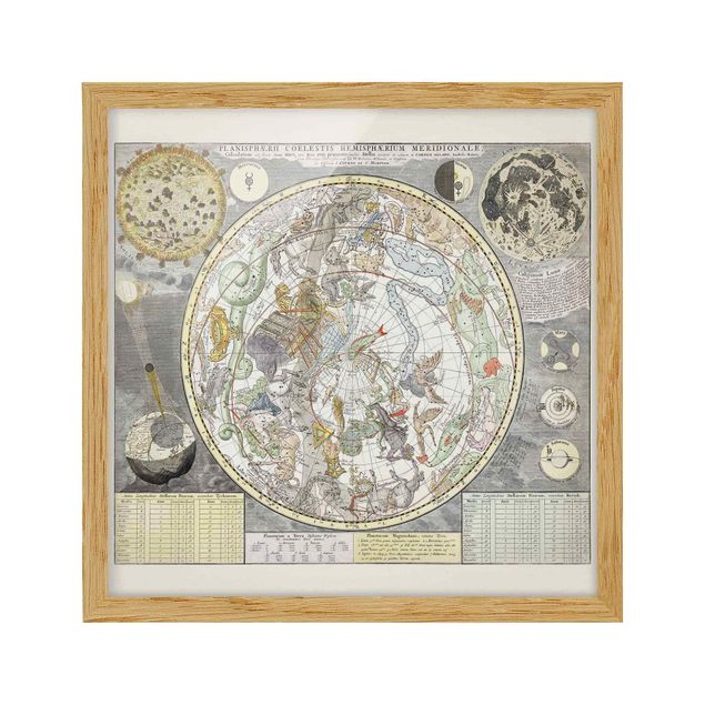 Framed poster - Vintage Ancient Star Map