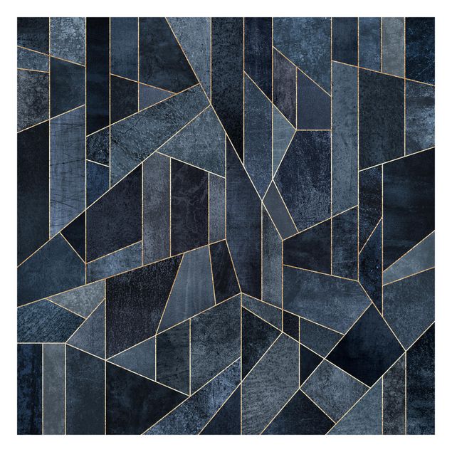 Wallpaper - Blue Geometry Watercolour